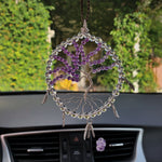 Load image into Gallery viewer, Clear Quartz &amp; Amethyst - Tree of Life Car Hanger
