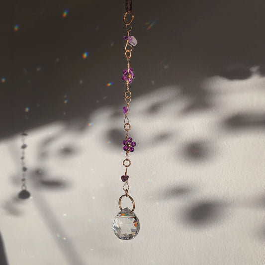 Amethyst Flower Sun Catcher - Car Hanger