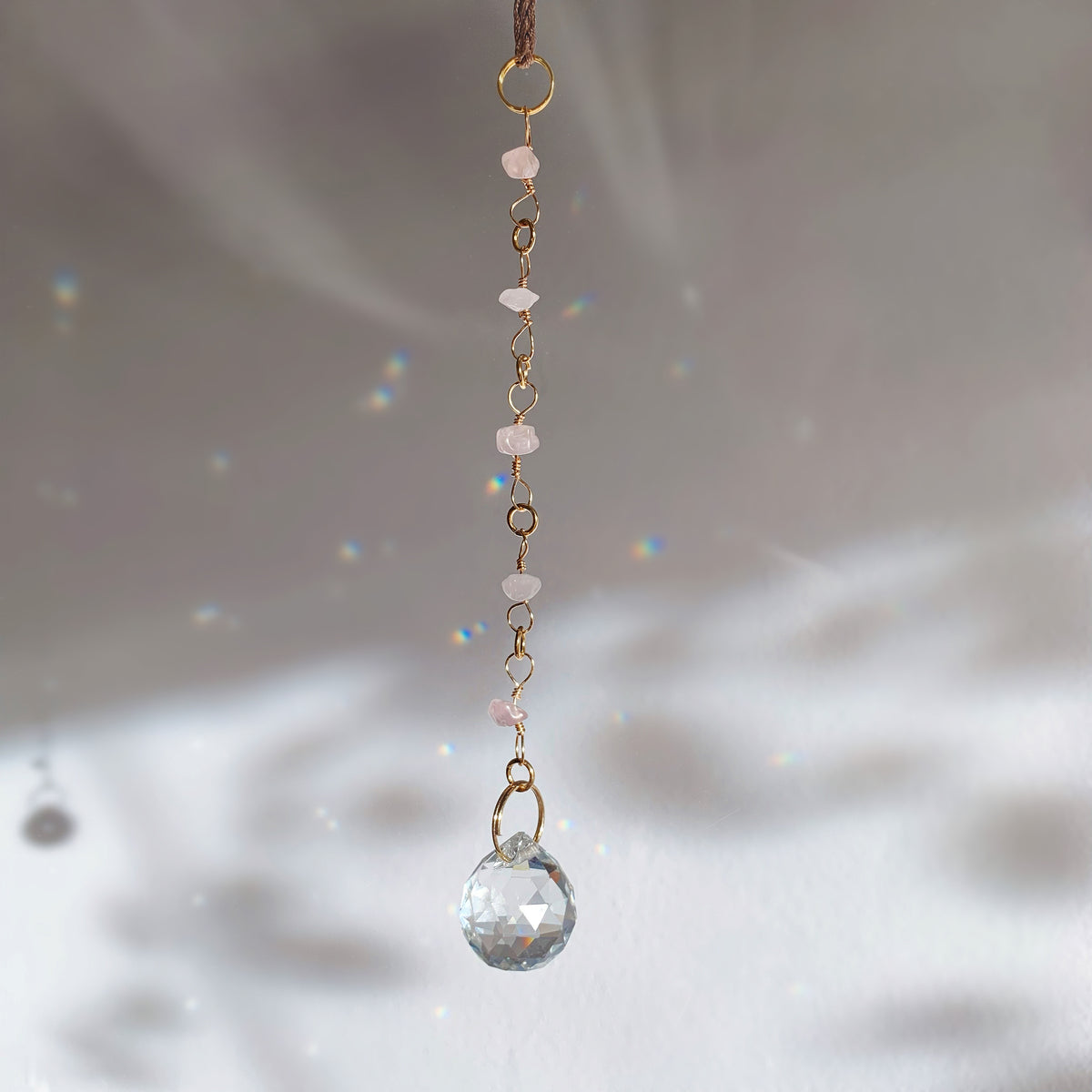 Rose Quartz Sun Catcher - Car Hanger