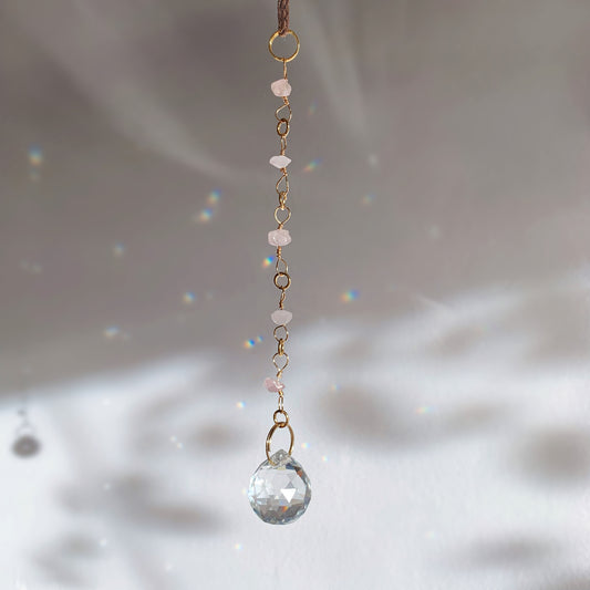 Rose Quartz Sun Catcher - Car Hanger
