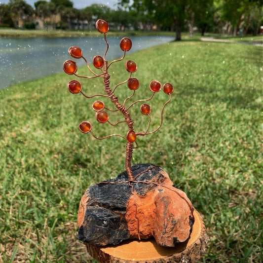 Carnelian and Tourmaline Tree