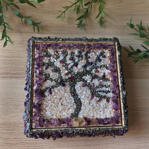 Amethyst & Pyrite - Tree of Life Jewelry Box