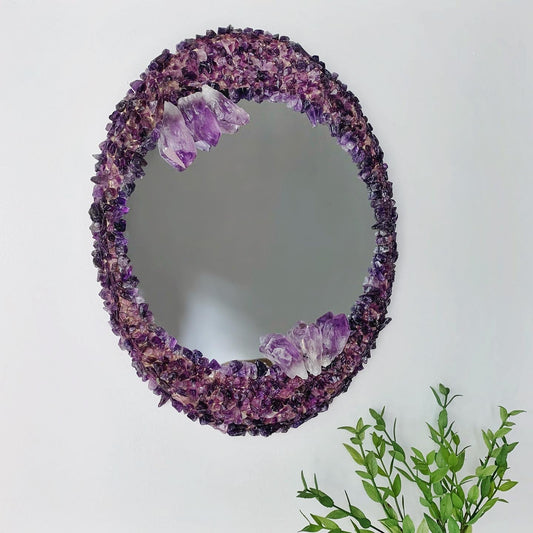 Oval Fully Amethyst Mirror