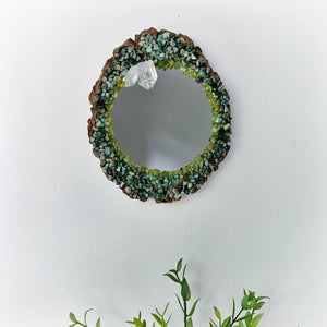 Round Emerald & Peridot Mirror