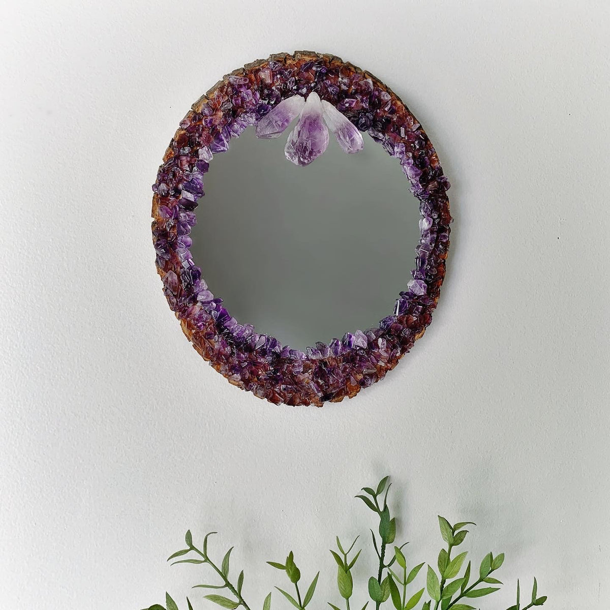 Oval Amethyst Mirror