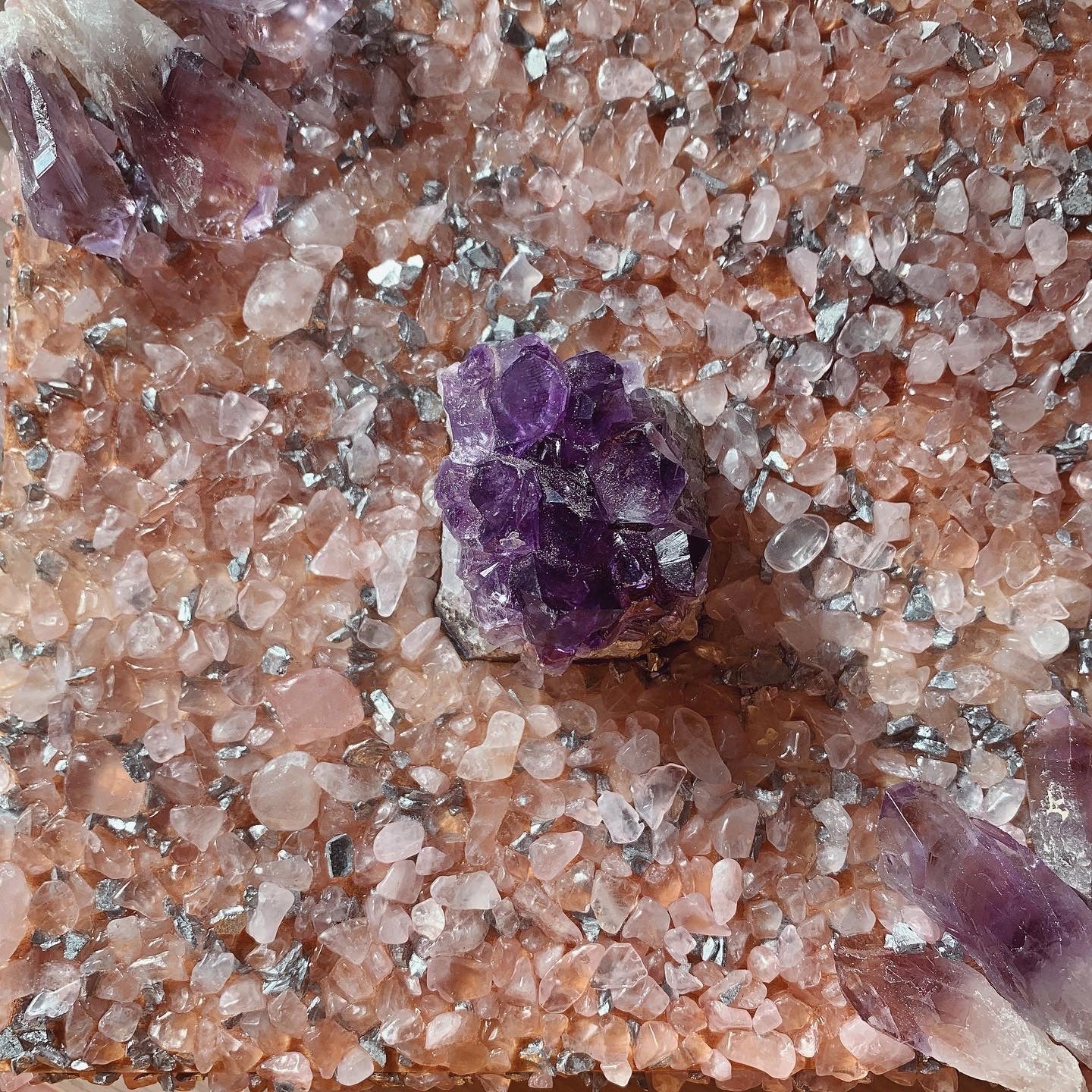 Rose Quartz and Amethyst Crystal Box