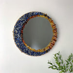 Load image into Gallery viewer, Round Moon &amp; Sun Mirror - Lapis Lazuli, Amber &amp; Sunstone
