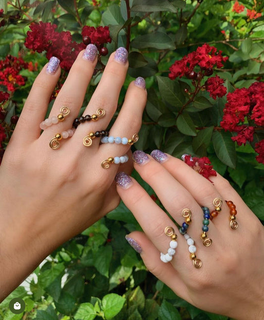 Crystal Beaded Adjustable Rings