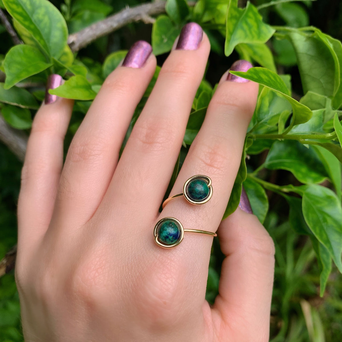 Crystal Double Adjustable Rings