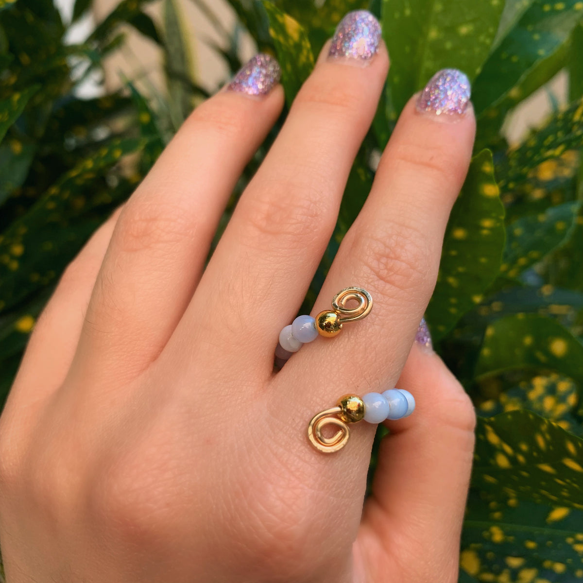 Crystal Beaded Adjustable Rings