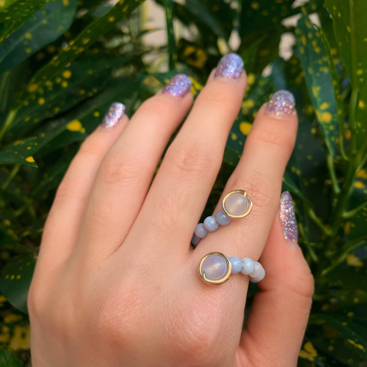 Crystal Beaded Adjustable Rings