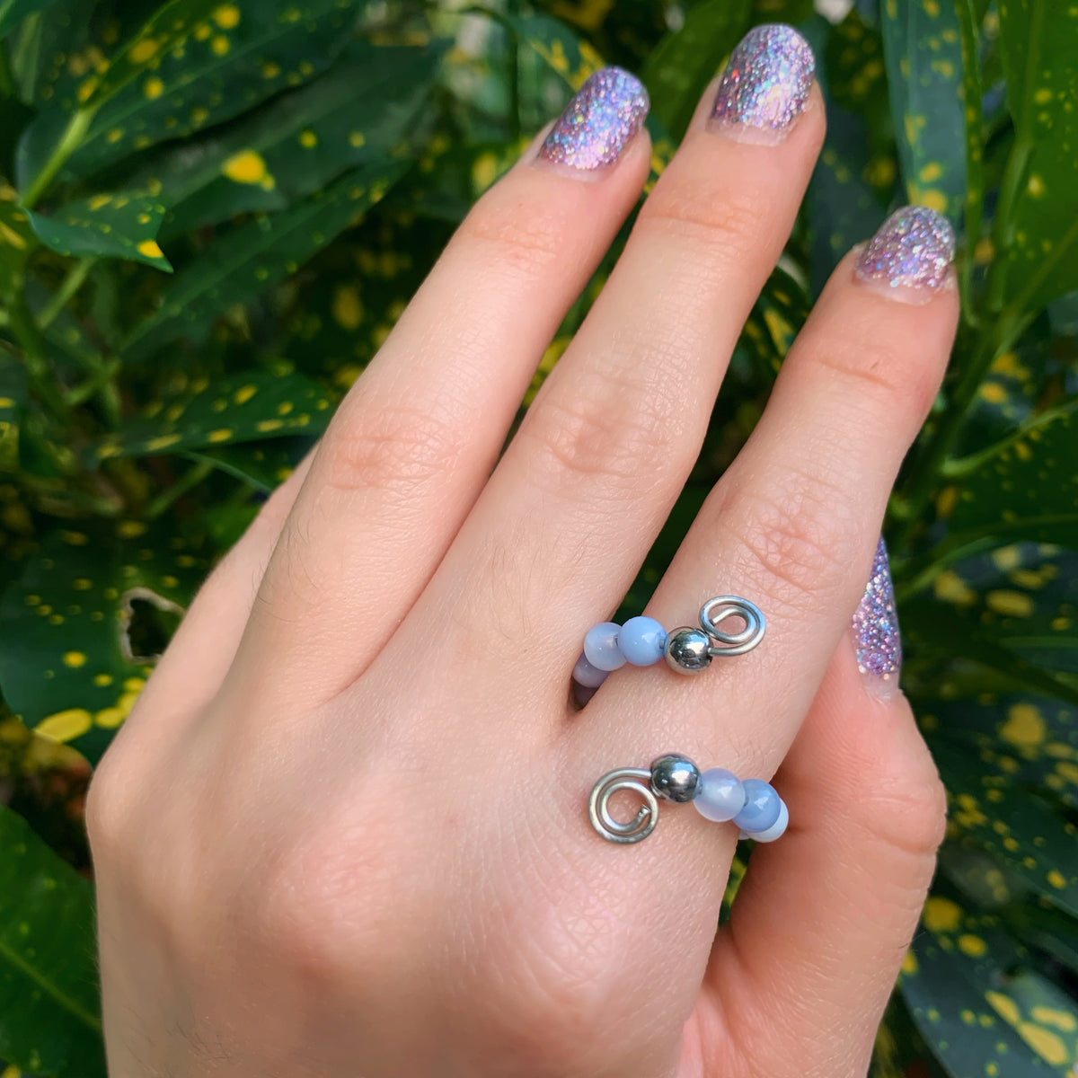 Crystal Beaded Adjustable Rings