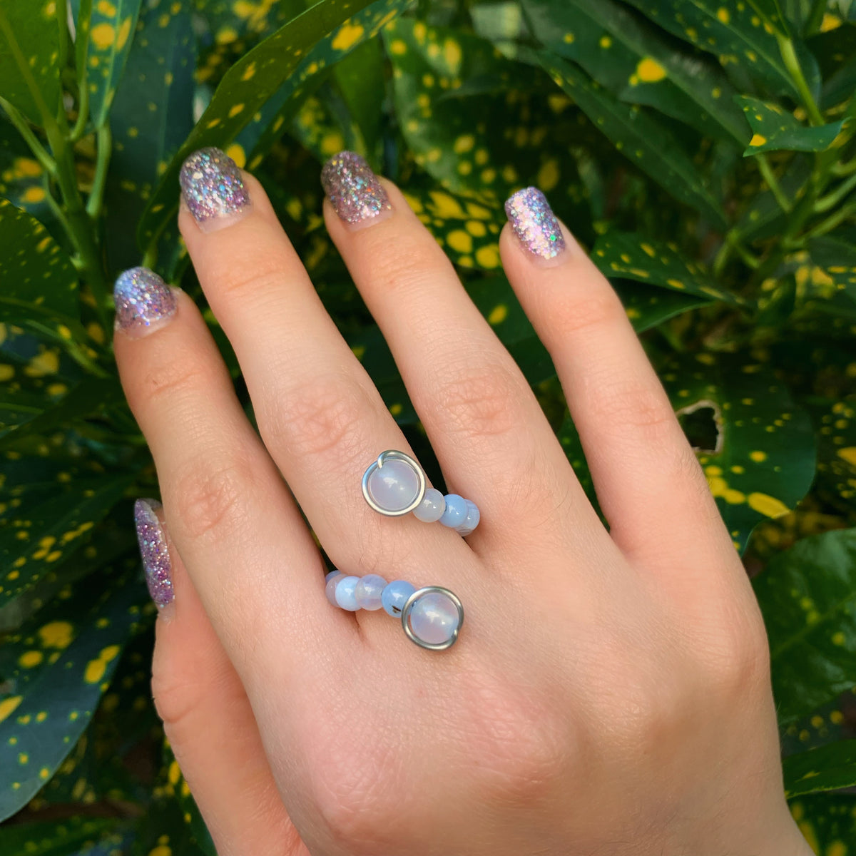 Crystal Beaded Adjustable Rings