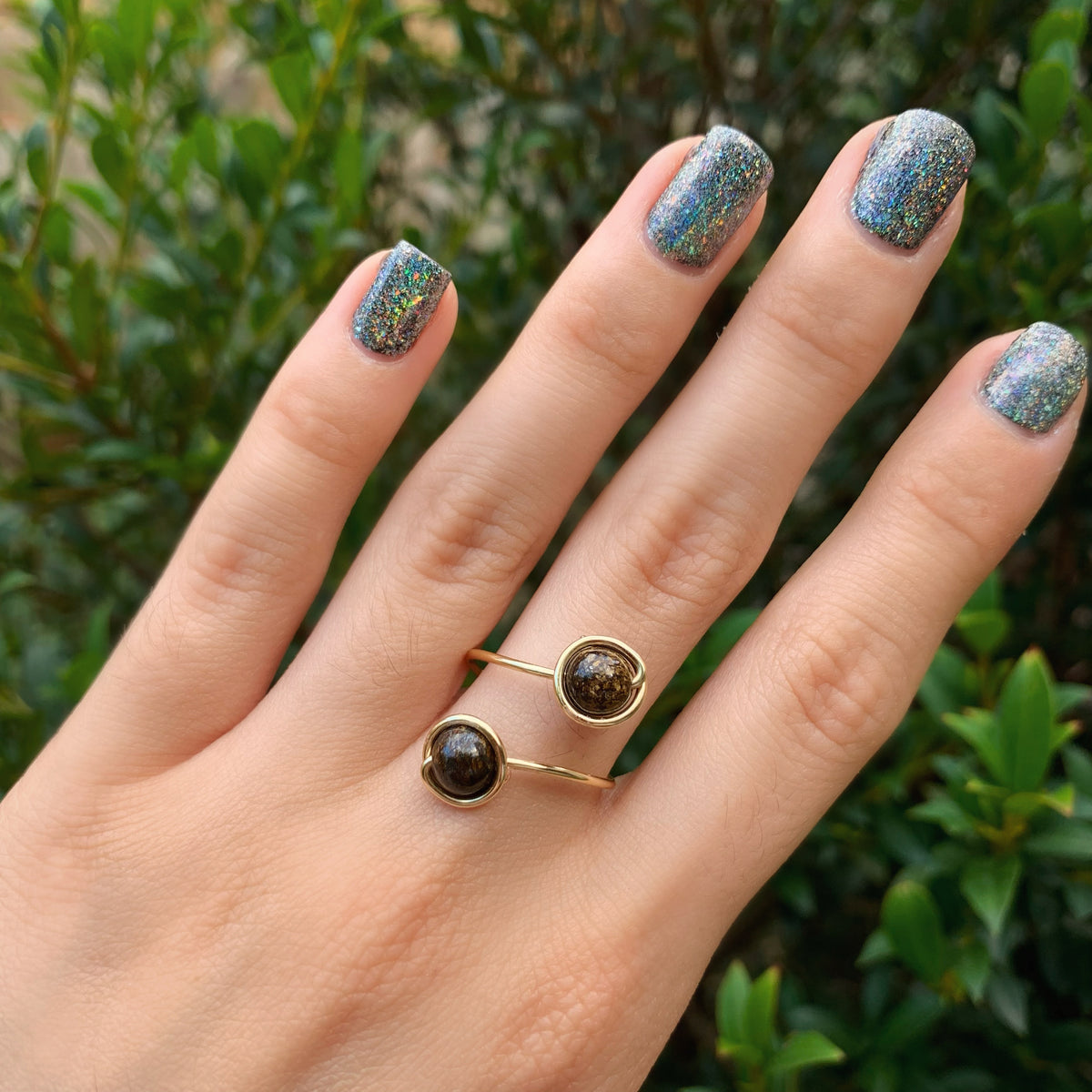 Crystal Double Adjustable Rings