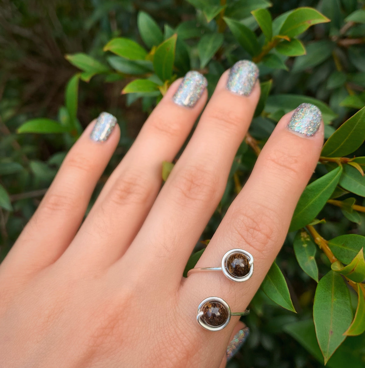 Crystal Double Adjustable Rings