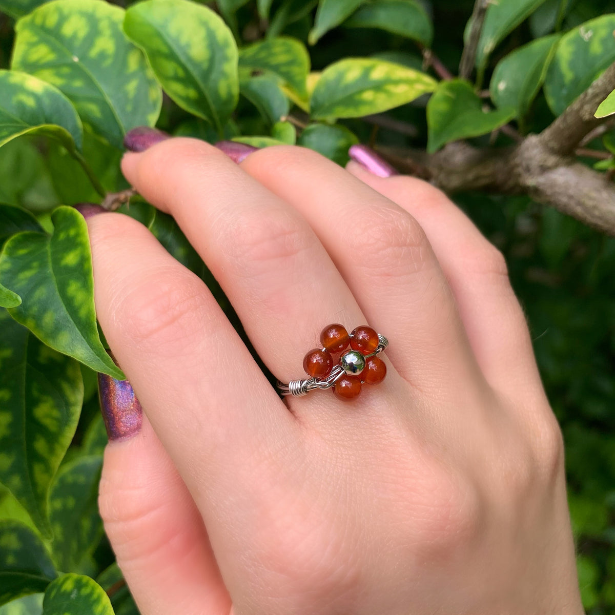 Crystal Flower Rings By Size - Stainless Steel
