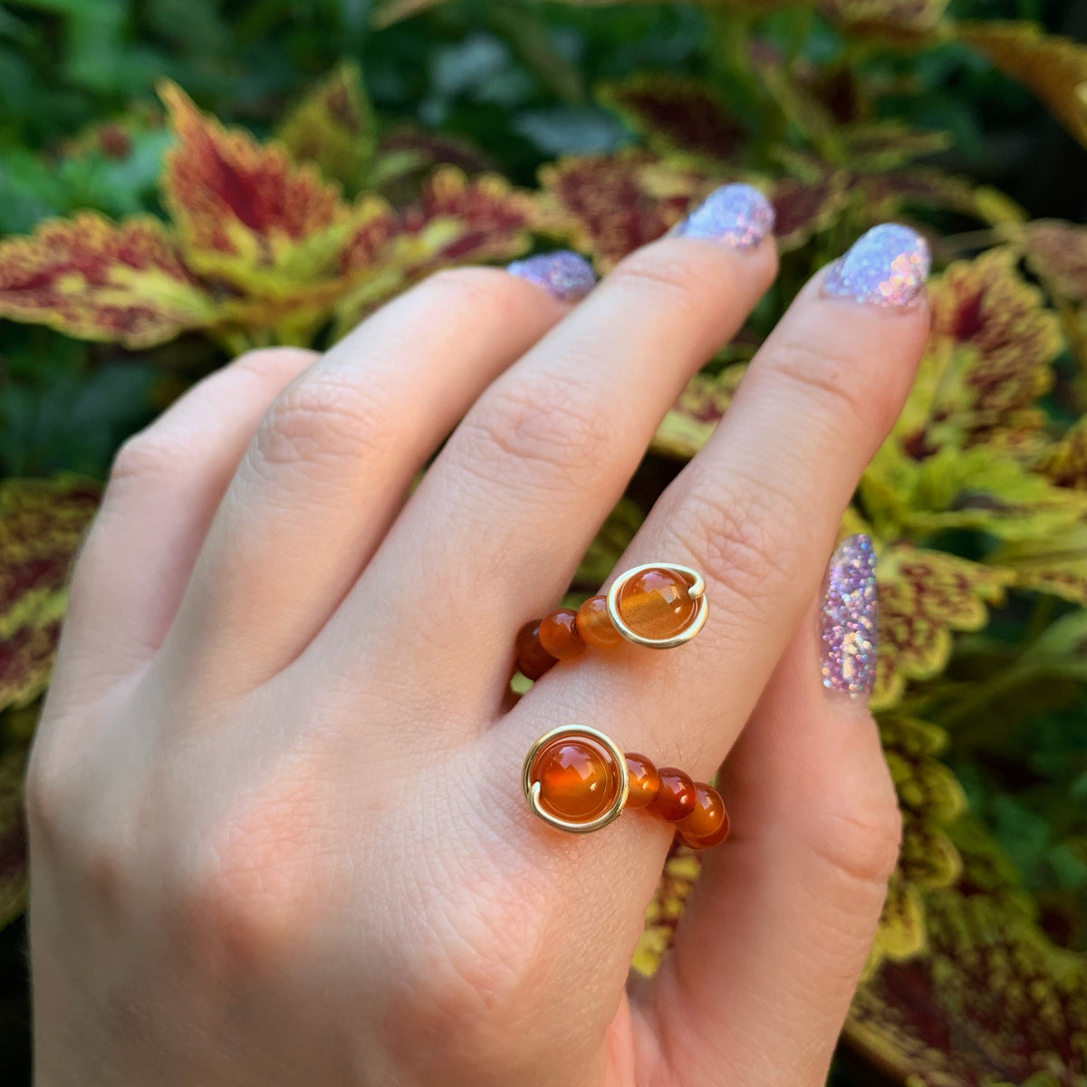 Crystal Beaded Adjustable Rings