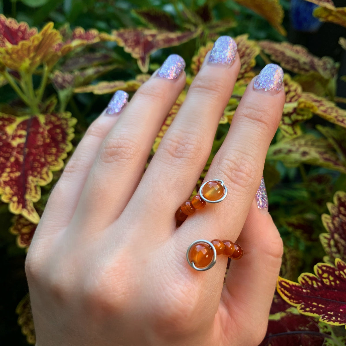 Crystal Beaded Adjustable Rings