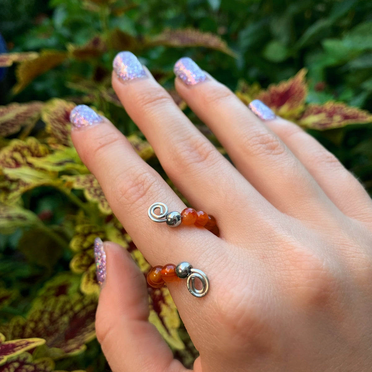 Crystal Beaded Adjustable Rings