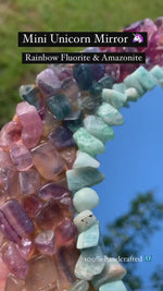 Load and play video in Gallery viewer, Round Rainbow Fluorite Unicorn Mirror
