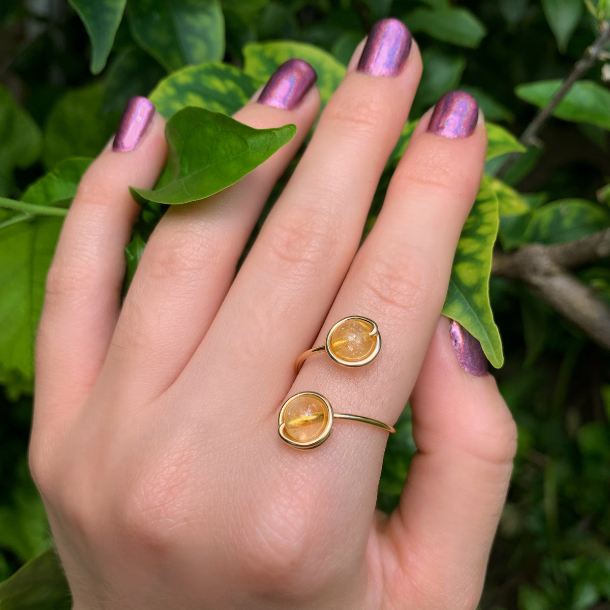 Crystal Double Adjustable Rings