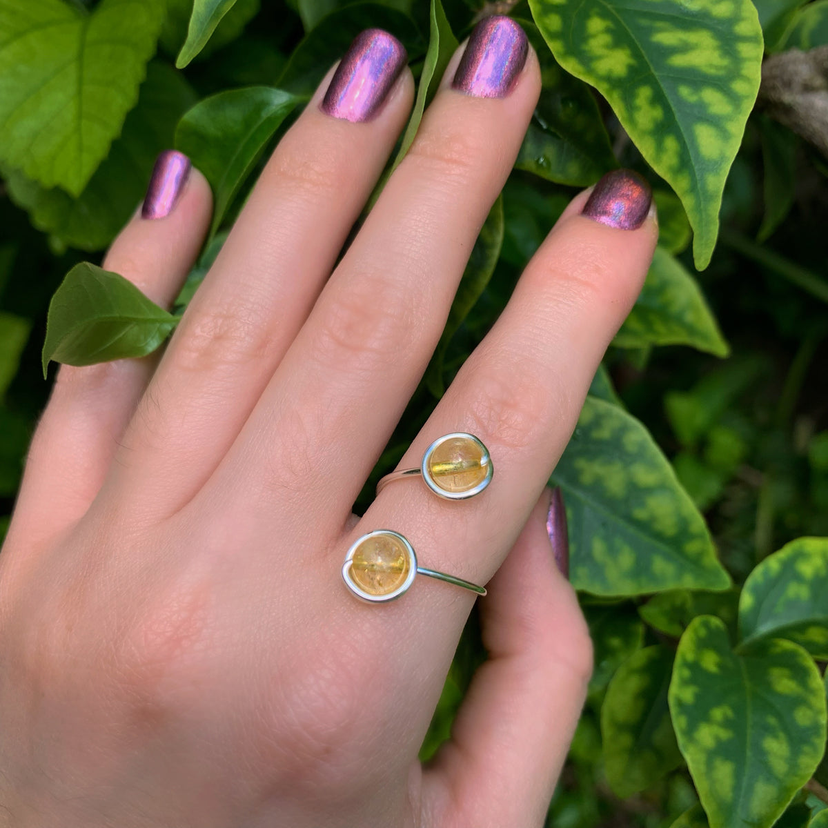 Crystal Double Adjustable Rings