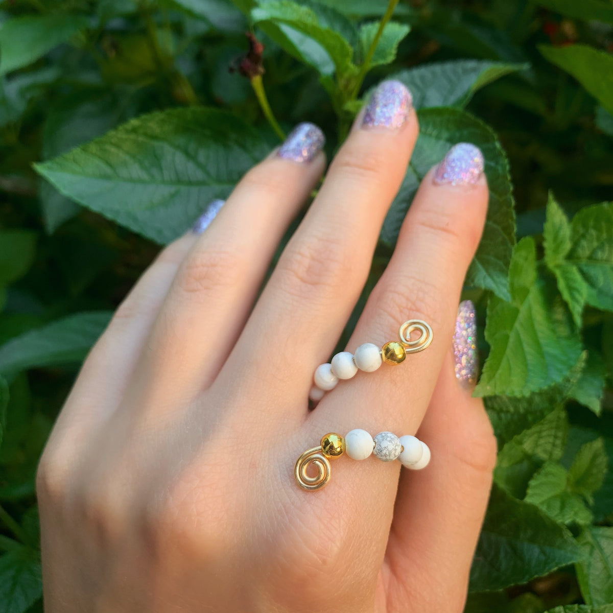 Crystal Beaded Adjustable Rings