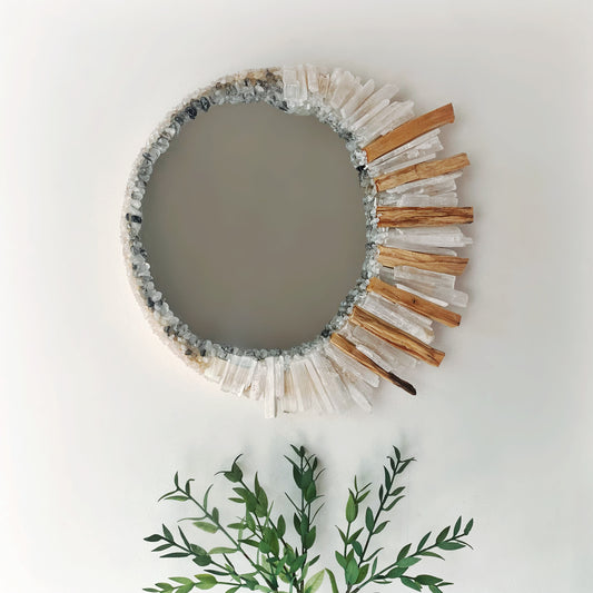Round Palo Santo & Selenite Mirror