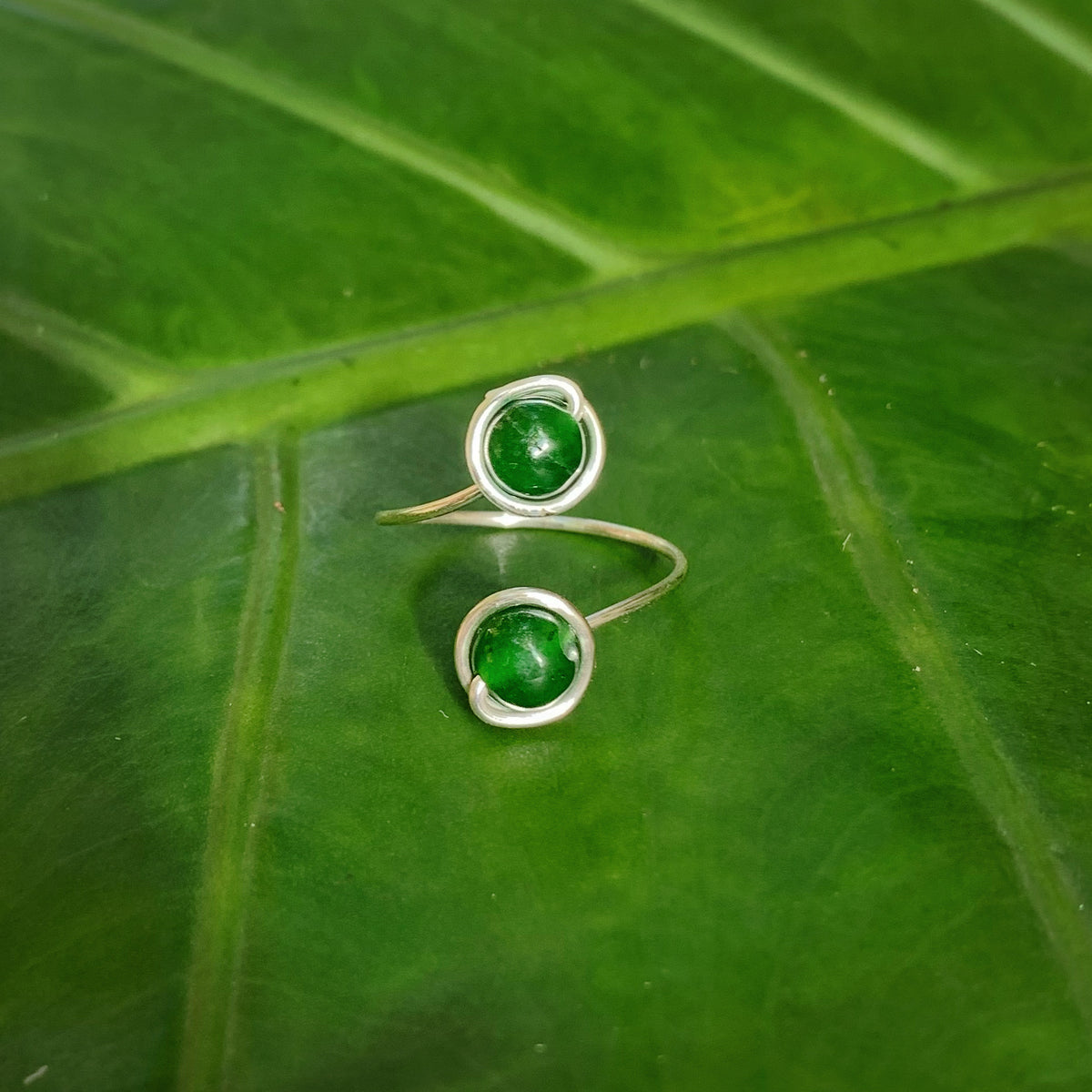 Crystal Double Adjustable Rings
