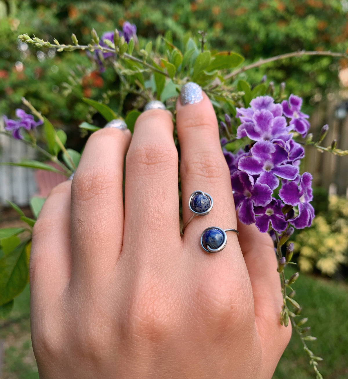 Crystal Double Ring - Stainless Steel