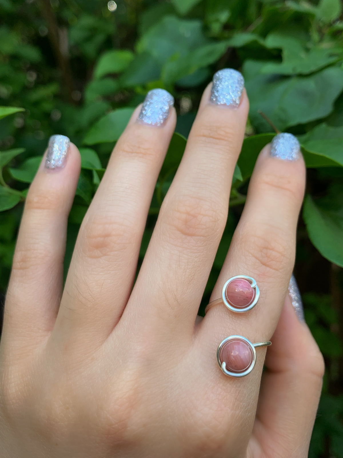 Crystal Double Adjustable Rings