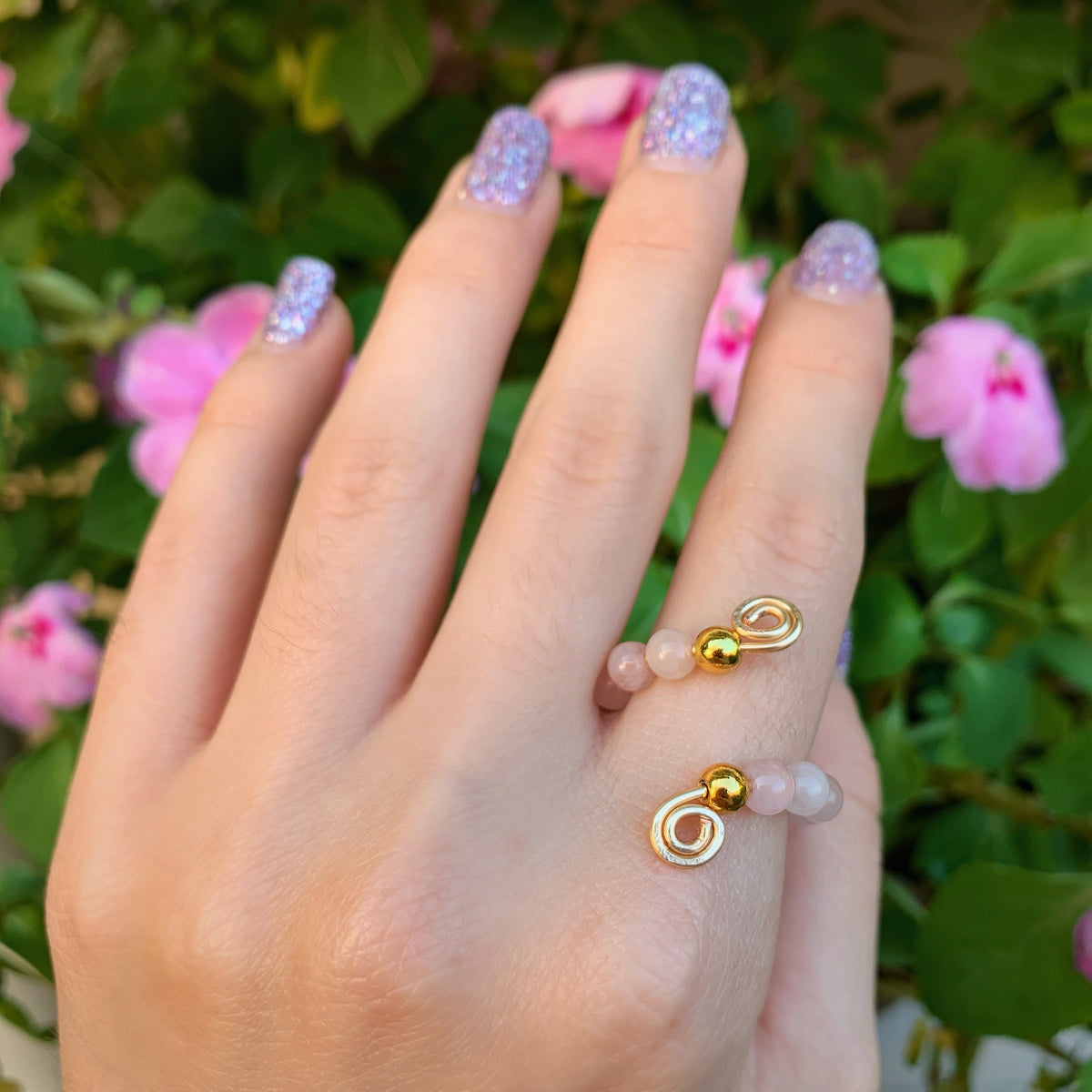 Crystal Beaded Adjustable Rings