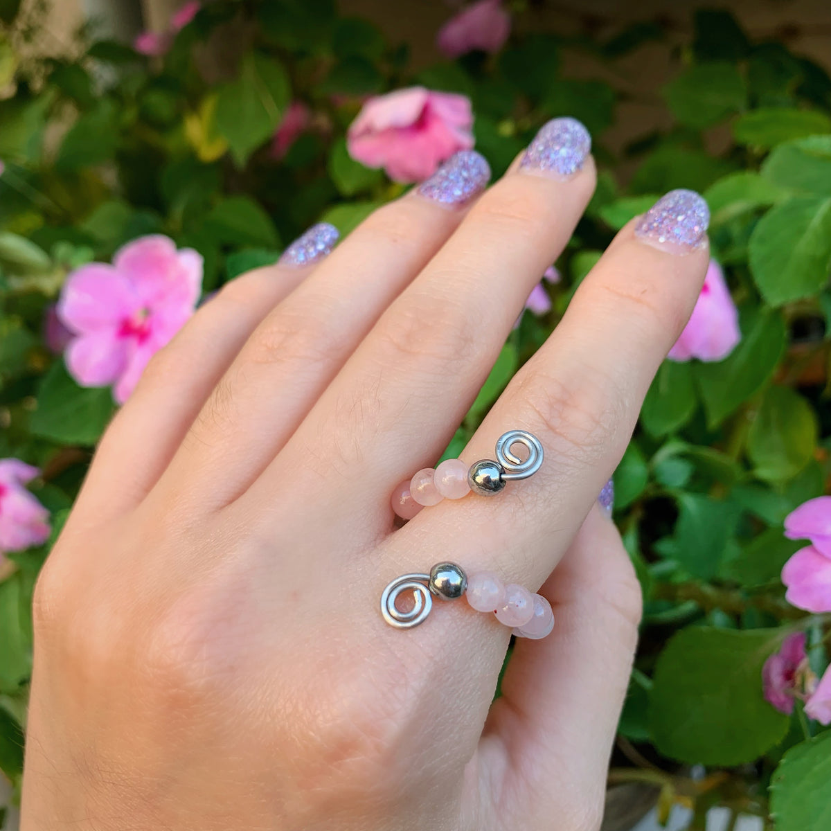 Crystal Beaded Adjustable Rings