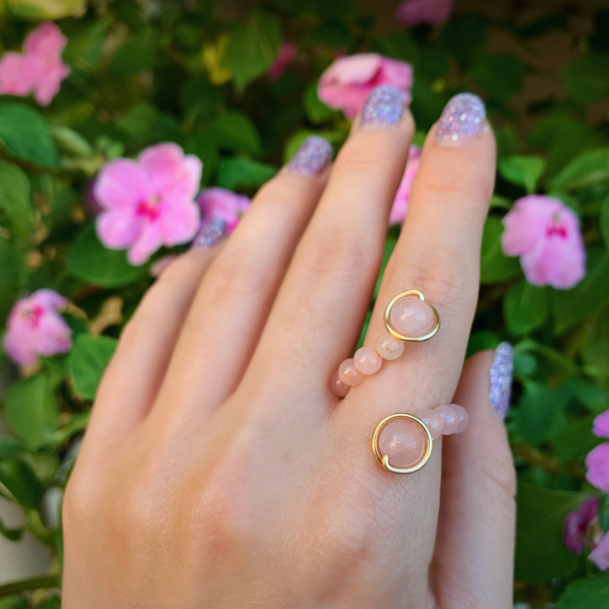Crystal Beaded Adjustable Rings