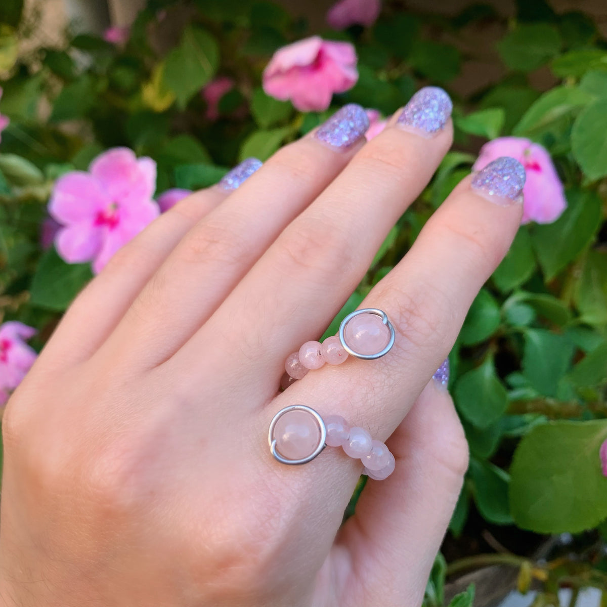 Crystal Beaded Adjustable Rings