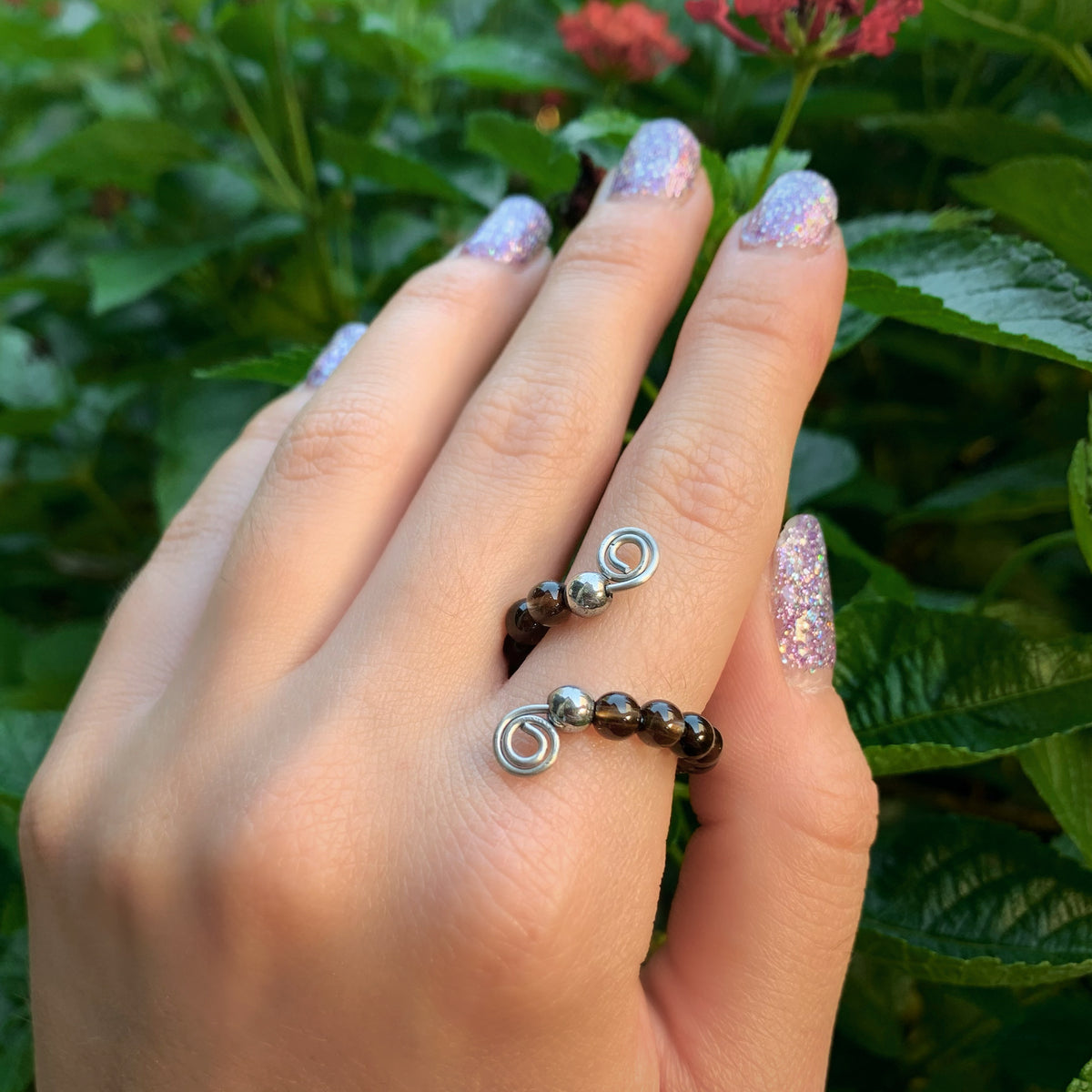 Crystal Beaded Adjustable Rings