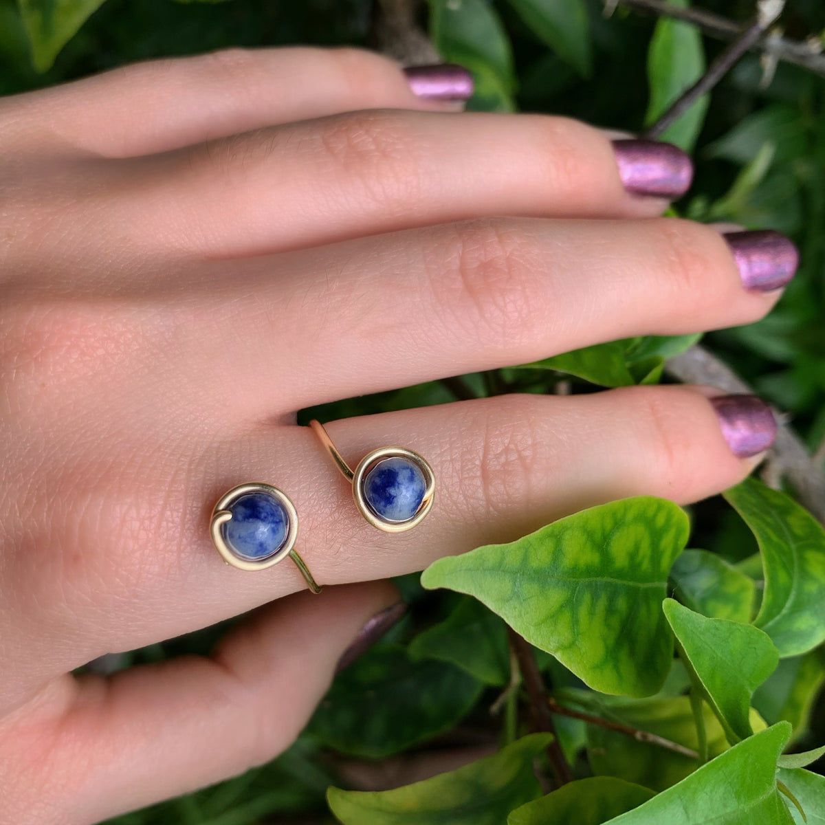 Crystal Double Adjustable Rings