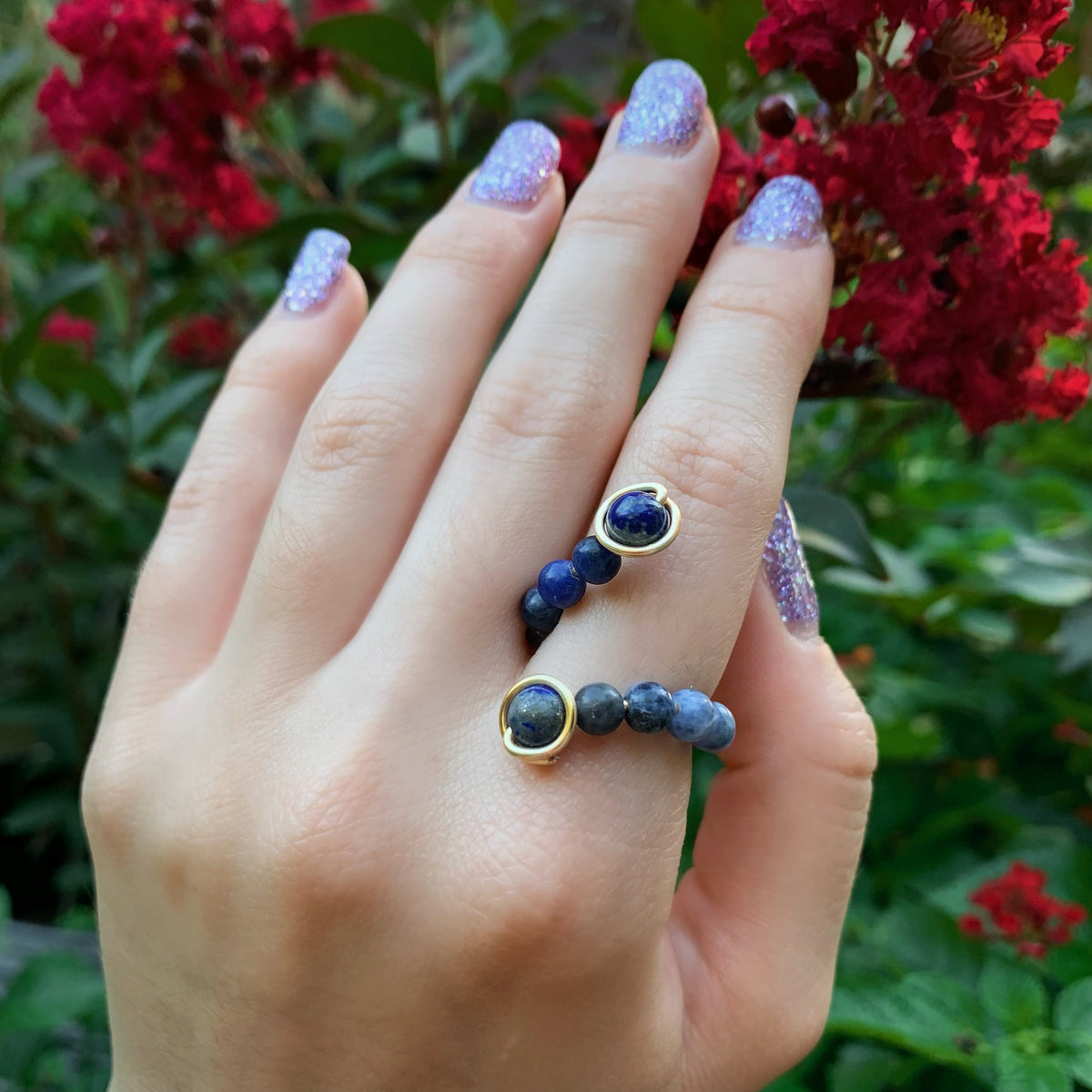Crystal Beaded Adjustable Rings