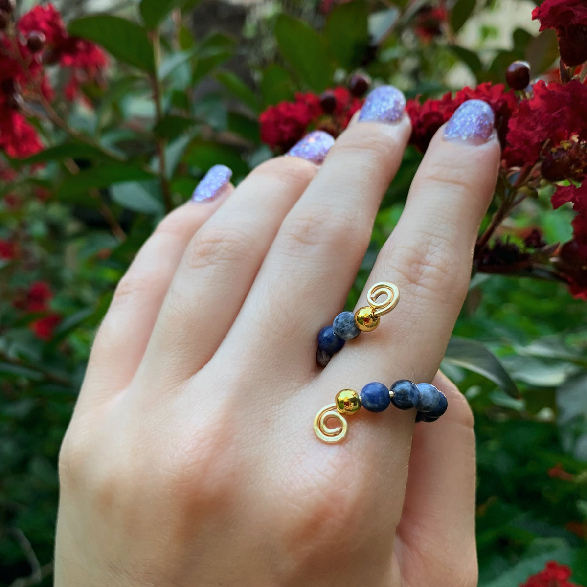 Crystal Beaded Adjustable Rings