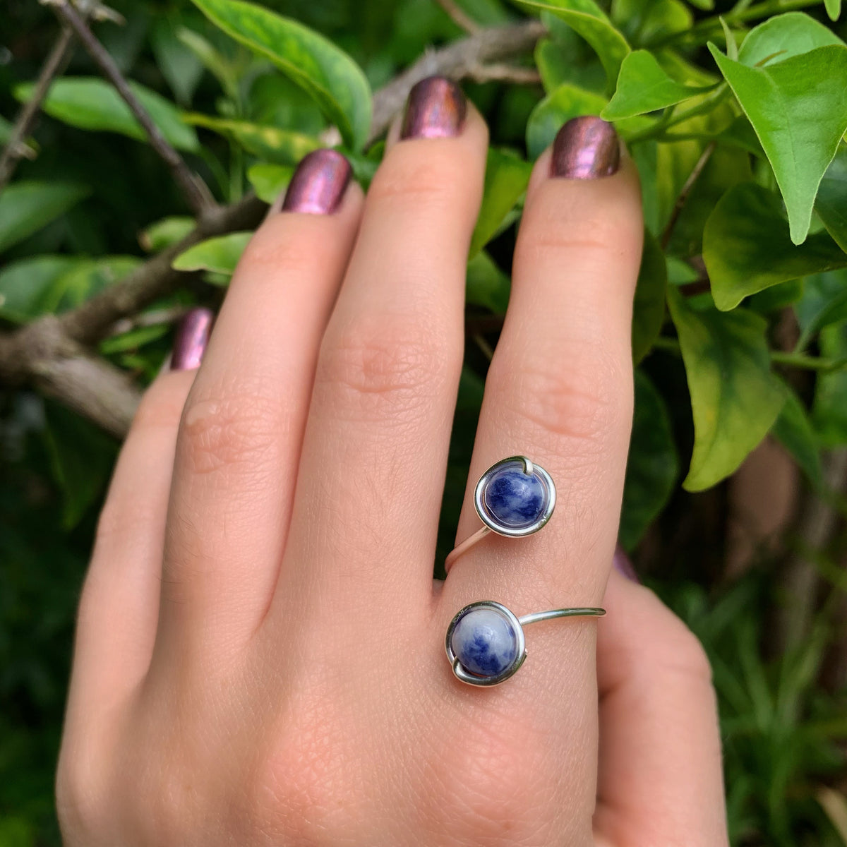 Crystal Double Adjustable Rings