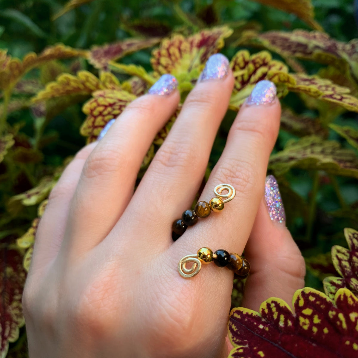 Crystal Beaded Adjustable Rings
