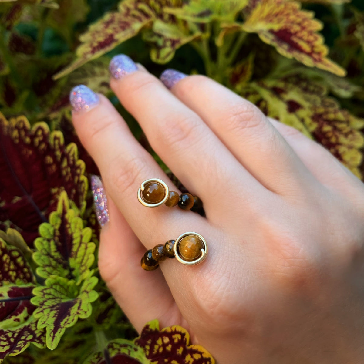 Crystal Beaded Adjustable Rings