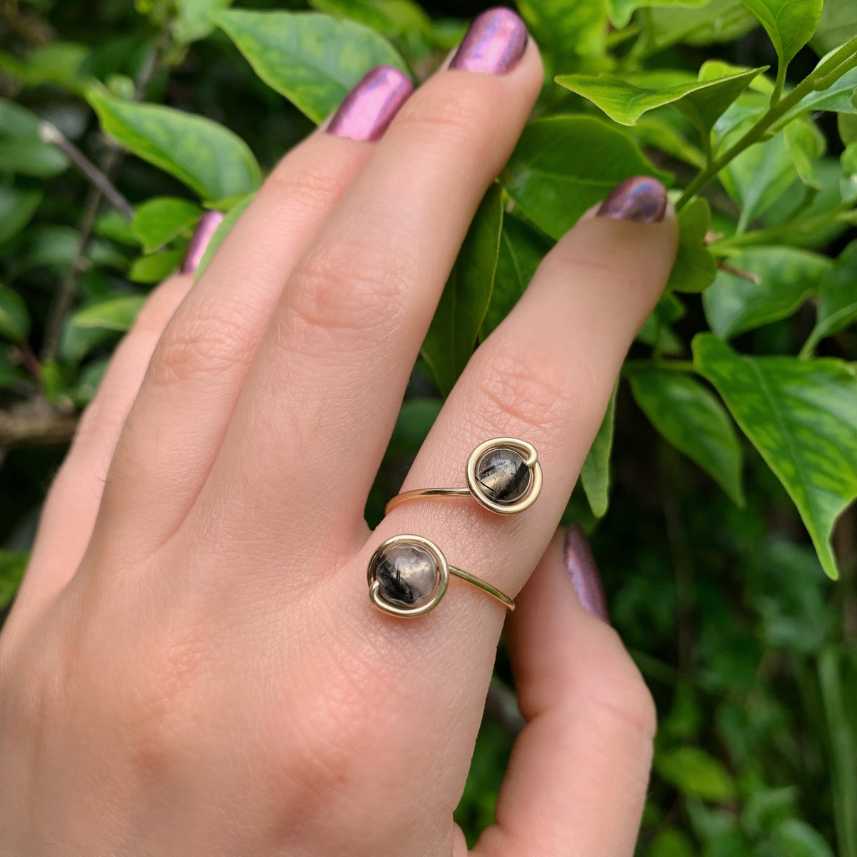 Crystal Double Adjustable Rings