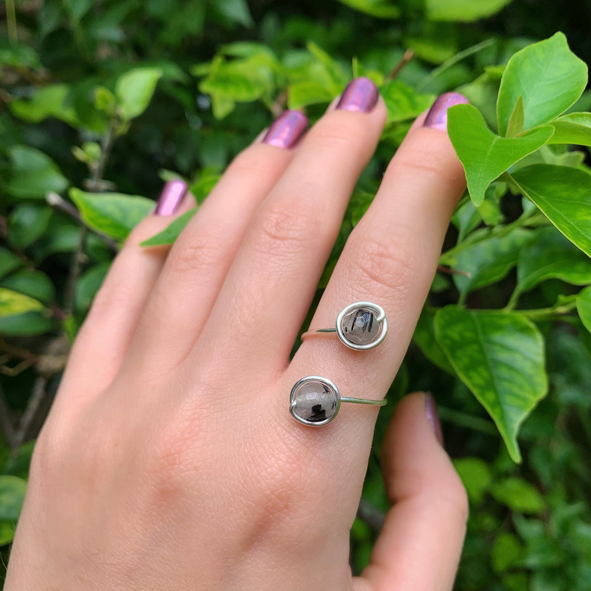 Crystal Double Adjustable Rings
